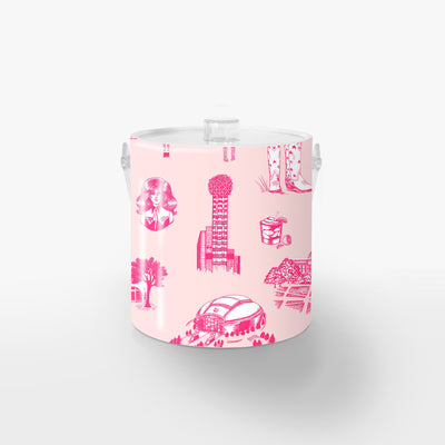 Dallas Toile Ice Bucket Ice Bucket Light Pink Pink / Lucite Katie Kime