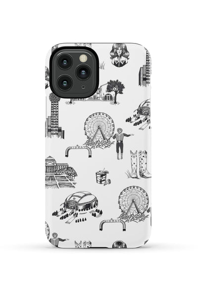 Dallas Toile iPhone Case Phone Case Black / iPhone 11 Pro / Tough Katie Kime