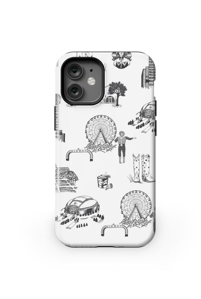 Dallas Toile iPhone Case Phone Case Black / iPhone 12 Mini / Tough Katie Kime