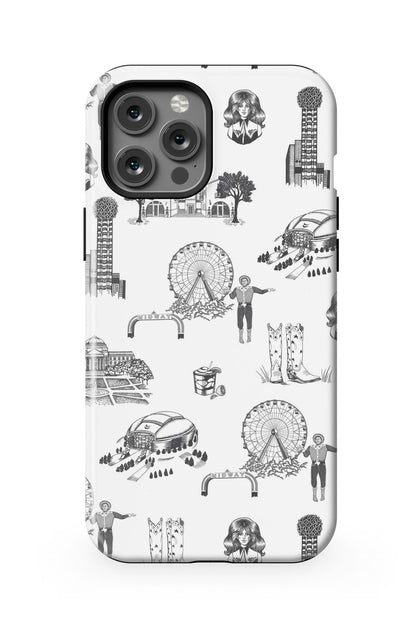 Dallas Toile iPhone Case Phone Case Black / iPhone 12 Pro Max / Tough Katie Kime