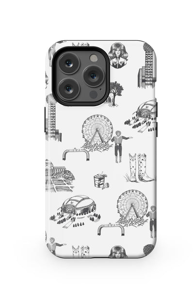 Dallas Toile iPhone Case Phone Case Black / iPhone 13 Pro / Tough Katie Kime