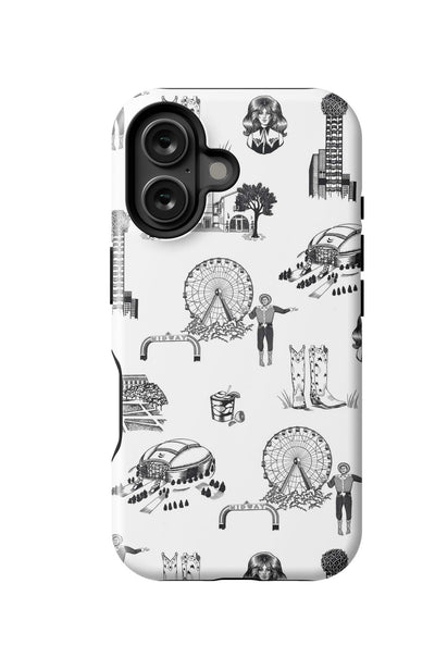 Dallas Toile iPhone Case Phone Case Black / iPhone 16 / MagSafe Tough Katie Kime