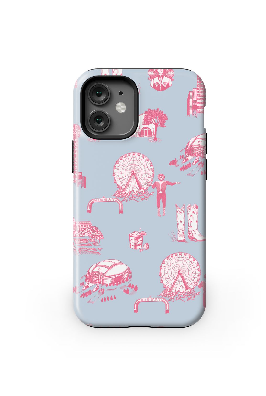 Dallas Toile iPhone Case Phone Case Blue Pink / iPhone 12 Mini / MagSafe Tough Katie Kime