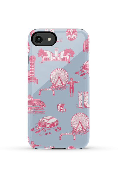 Dallas Toile iPhone Case Phone Case Blue Pink / iPhone SE (2022) / Tough Katie Kime