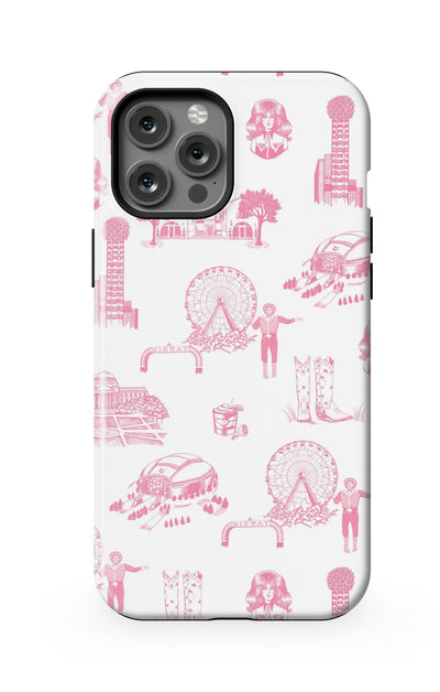 Dallas Toile iPhone Case Phone Case Pink / iPhone 12 Pro Max / MagSafe Tough Katie Kime