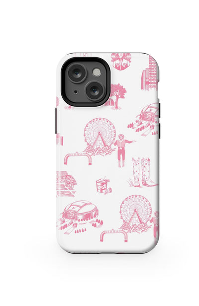 Dallas Toile iPhone Case Phone Case Pink / iPhone 13 Mini / MagSafe Tough Katie Kime