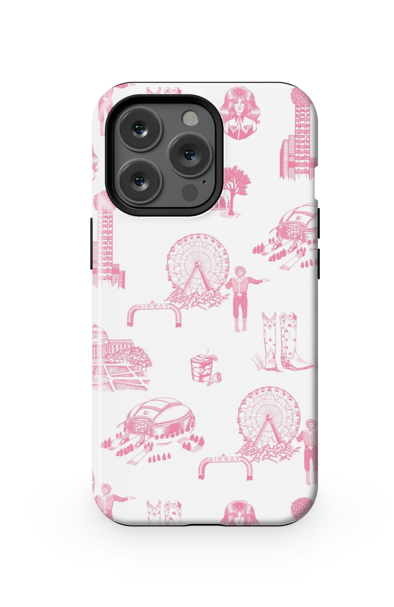 Dallas Toile iPhone Case Phone Case Pink / iPhone 13 Pro / MagSafe Tough Katie Kime