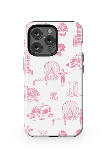 Dallas Toile iPhone Case Phone Case Pink / iPhone 13 Pro / MagSafe Tough Katie Kime