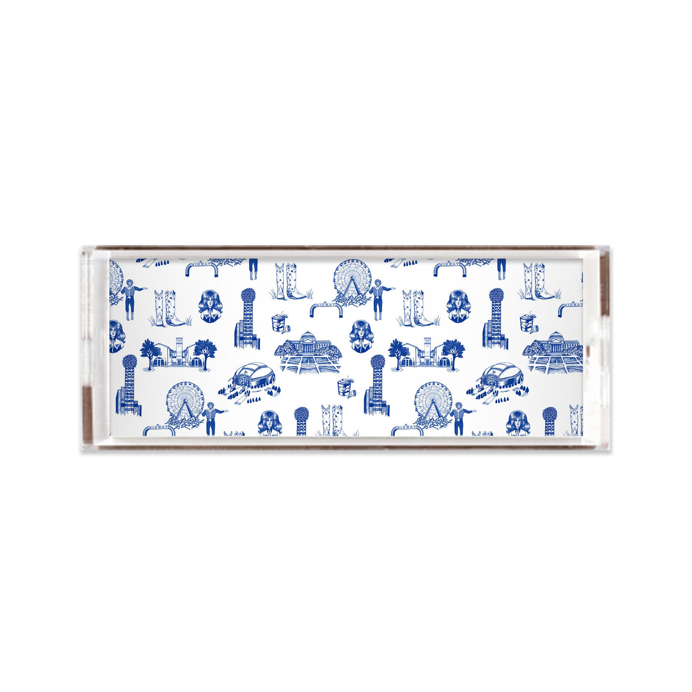 Dallas Toile Lucite Tray Lucite Trays Cowboy Blue / 11x4 Katie Kime