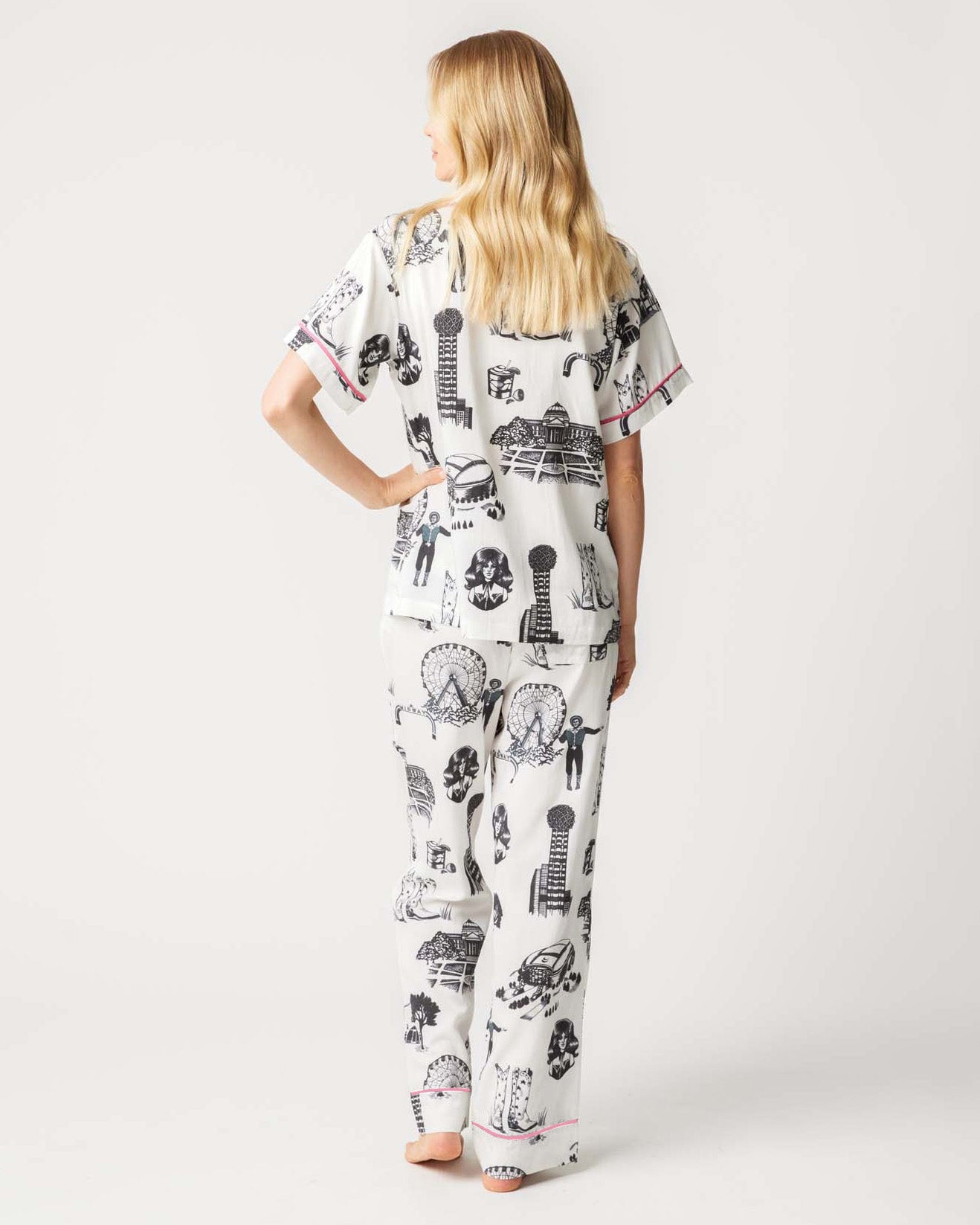 Dallas Toile Pajama Pants Set Pajama Set Katie Kime