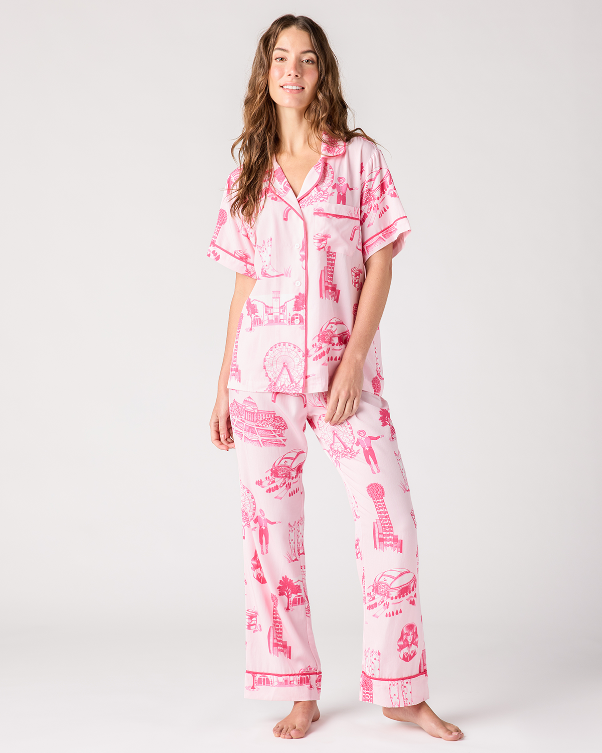 Dallas Toile Pajama Pants Set Pajama Set Katie Kime