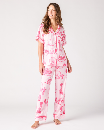 Dallas Toile Pajama Pants Set Pajama Set Light Pink Pink / XXS Katie Kime