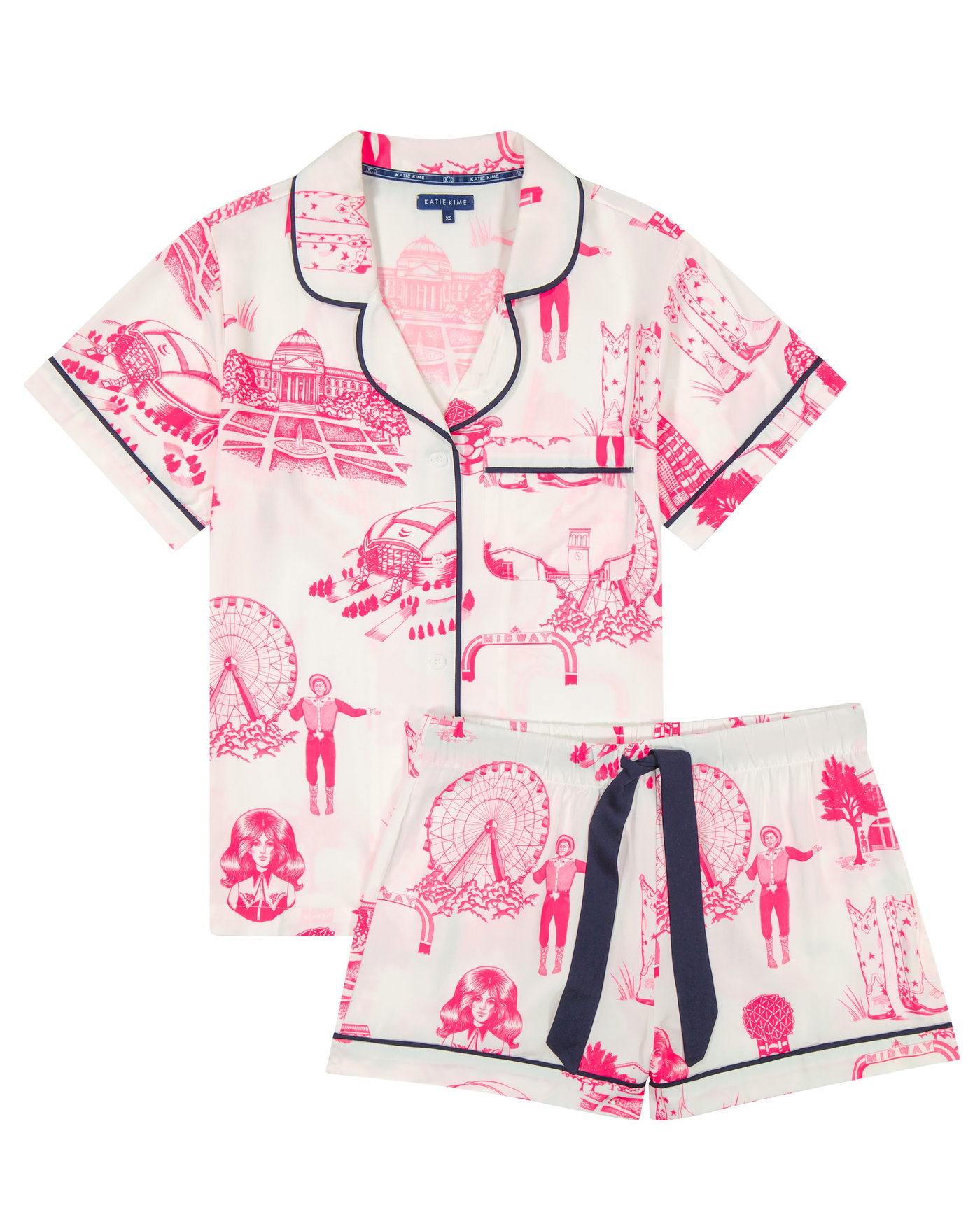 Dallas Toile Pajama Set Pajama Set Katie Kime