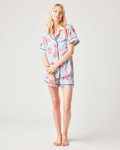 Dallas Toile Pajama Shorts Set Pajama Set Katie Kime