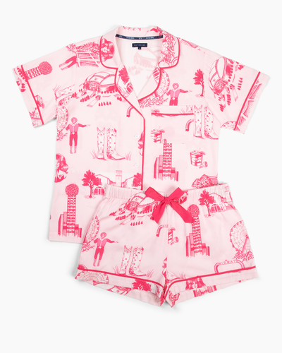 Dallas Toile Pajama Shorts Set Pajama Set Katie Kime