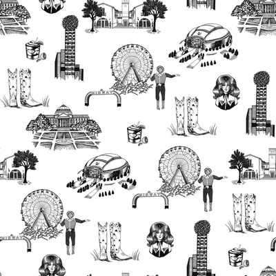 Dallas Toile Peel & Stick Wallpaper Peel & Stick Wallpaper Black / 24"x 48" Katie Kime