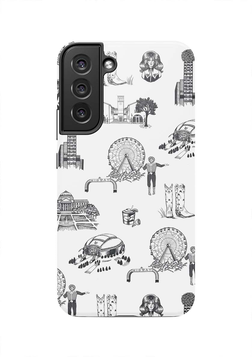 Dallas Toile Samsung Phone Case Phone Case Black / Galaxy S22 Plus / Tough Katie Kime