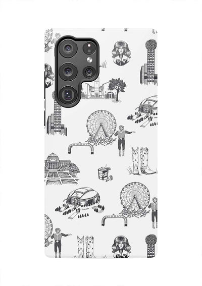 Dallas Toile Samsung Phone Case Phone Case Black / Galaxy S22 Ultra / Tough Katie Kime