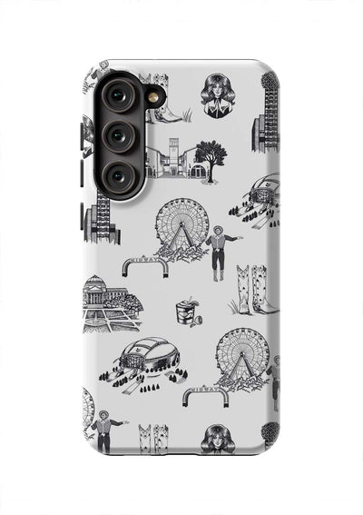 Dallas Toile Samsung Phone Case Phone Case Galaxy S23 Plus / Tough / Black Katie Kime