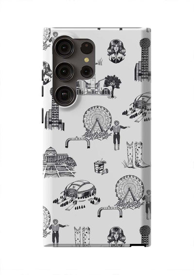 Dallas Toile Samsung Phone Case Phone Case Galaxy S23 Ultra / Tough / Black Katie Kime