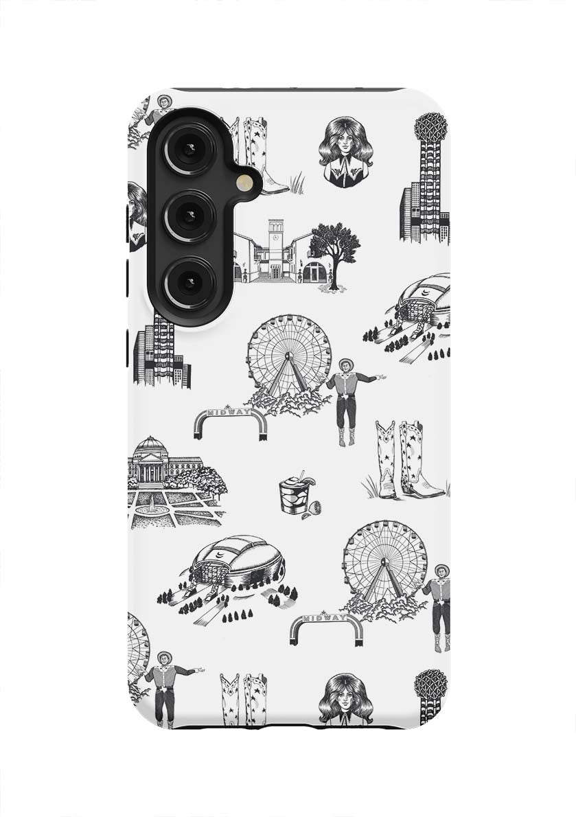 Dallas Toile Samsung Phone Case Phone Case Galaxy S24 Plus / Tough / Black Katie Kime