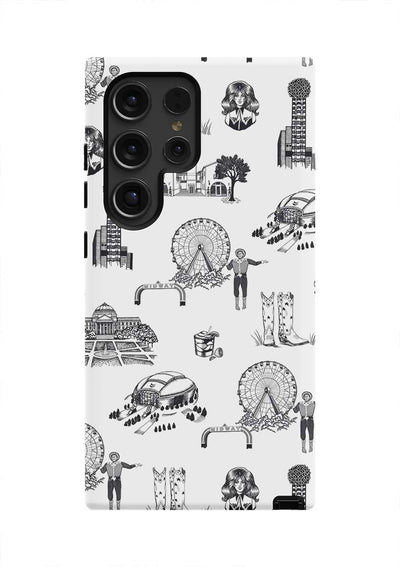 Dallas Toile Samsung Phone Case Phone Case Galaxy S24 Ultra / Tough / Black Katie Kime