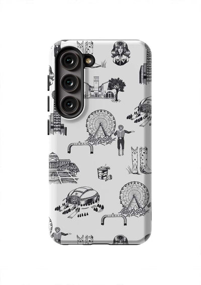 Dallas Toile Samsung Phone Case Phone Case Black / Galaxy S23 / Tough Katie Kime