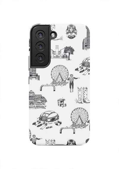 Dallas Toile Samsung Phone Case Phone Case Black / Galaxy S22 / Tough Katie Kime