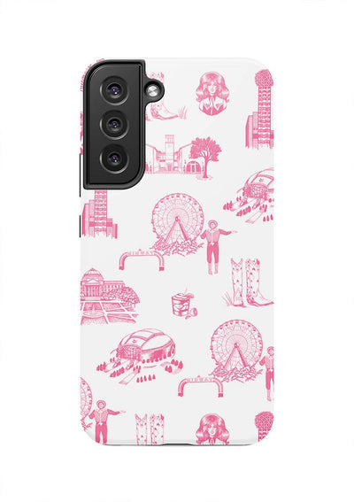 Dallas Toile Samsung Phone Case Phone Case Pink / Galaxy S22 Plus / Tough Katie Kime