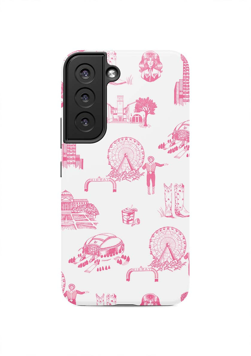 Dallas Toile Samsung Phone Case Phone Case Pink / Galaxy S22 / Tough Katie Kime