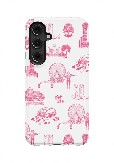 Dallas Toile Samsung Phone Case Phone Case Pink / Galaxy S24 Plus / Tough Katie Kime