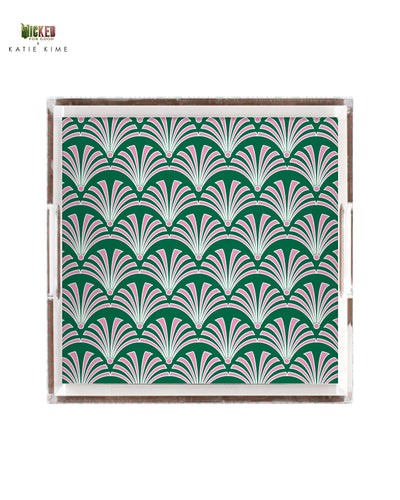 Emerald Deco Lucite Tray Lucite Trays Green / 12x12 Katie Kime