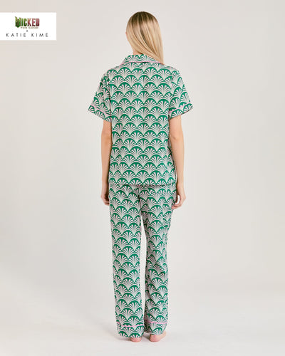 Emerald Deco Pajama Pants Set Pajama Set Katie Kime