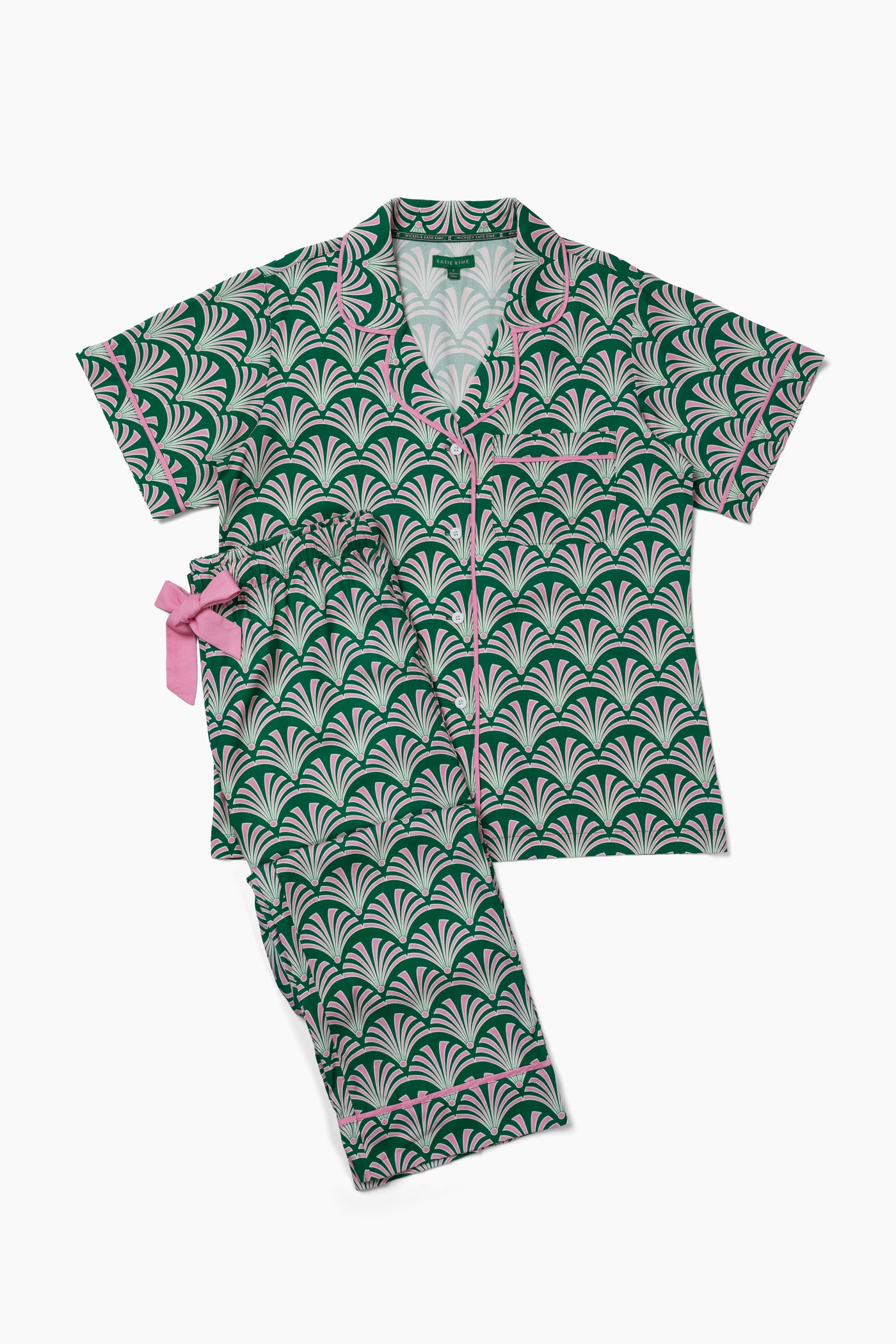 Emerald Deco Pajama Pants Set Pajama Set Katie Kime
