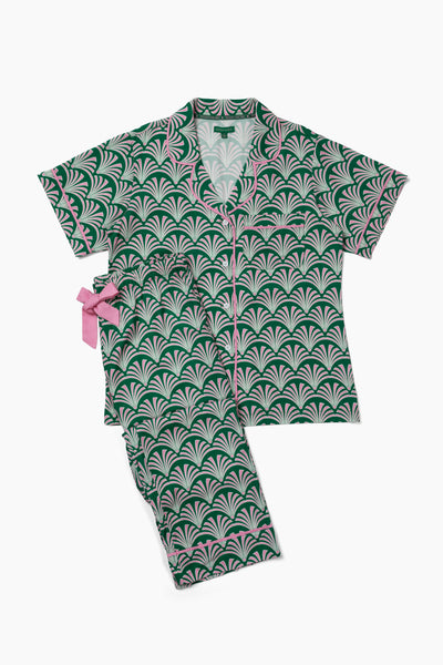 Emerald Deco Pajama Pants Set Pajama Set Katie Kime