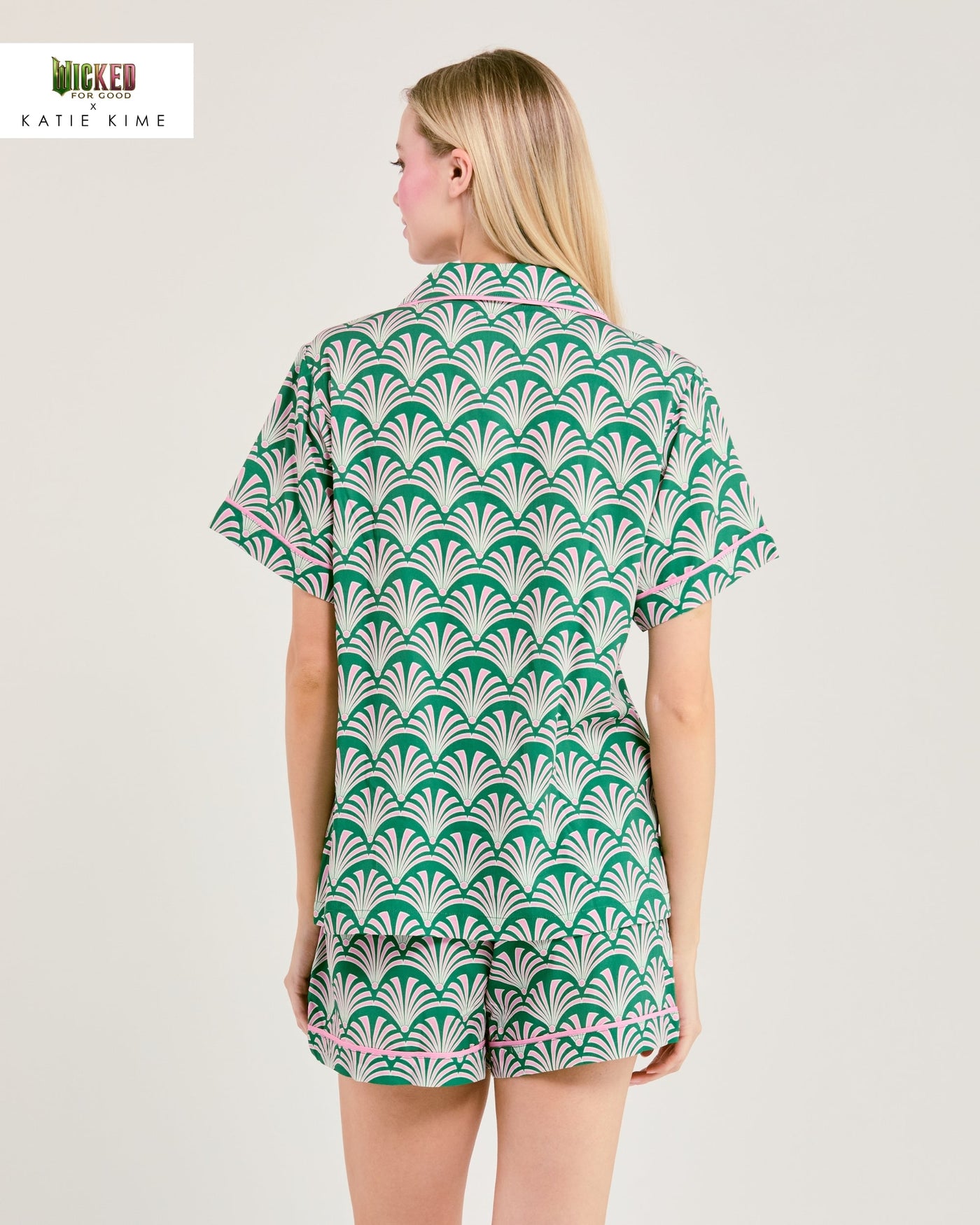 Emerald Deco Pajama Shorts Set Pajama Set Katie Kime