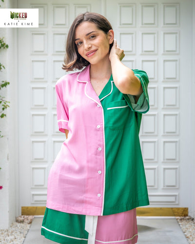 Enchanted Colorblock Pajama Shorts Set Pajama Set Katie Kime