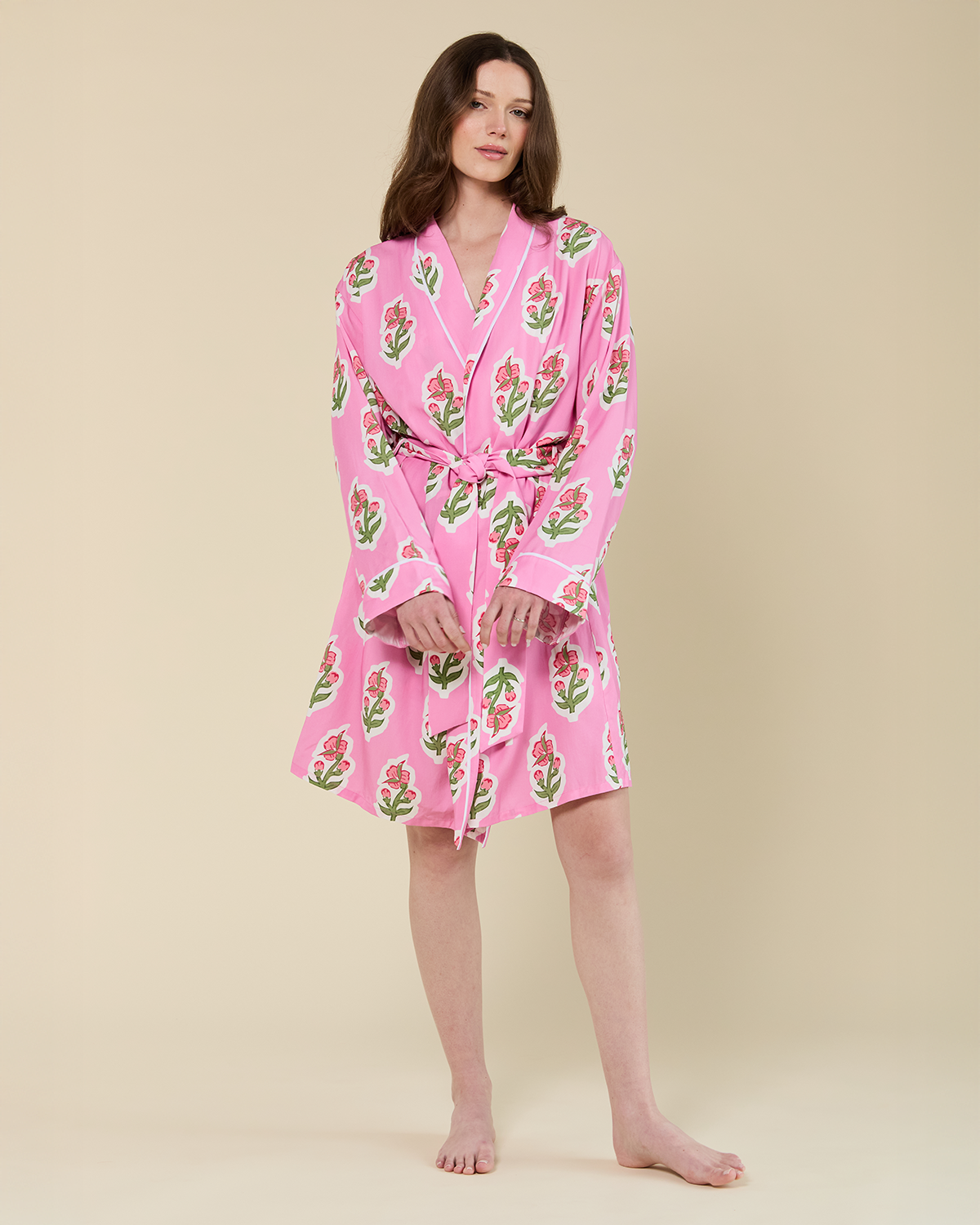 Floret Lounge Robe Robe Pink / One Size Fits Most Katie Kime