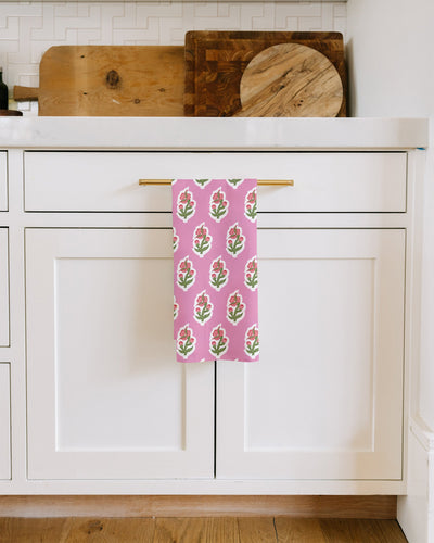 Floret Tea Towel Set Tea Towel Blue Pink Katie Kime