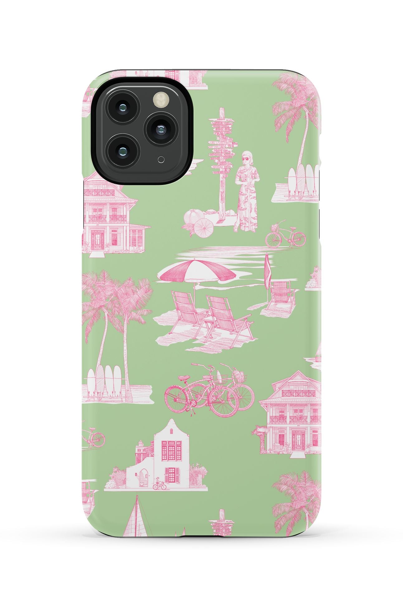 Florida Toile iPhone Case Phone Case Green Pink / iPhone 11 Pro Max / Tough Katie Kime