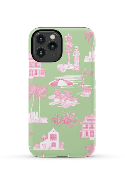 Florida Toile iPhone Case Phone Case Green Pink / iPhone 11 Pro / Tough Katie Kime