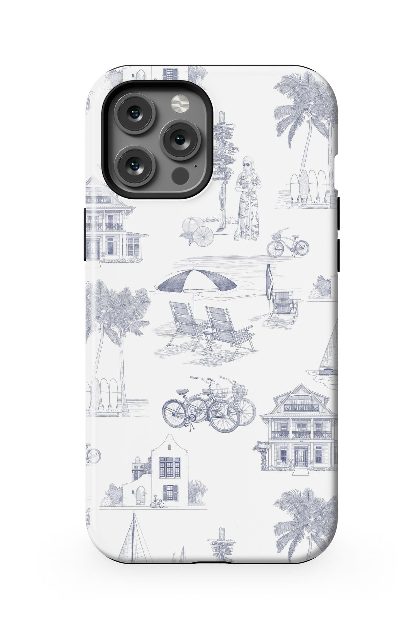 Florida Toile iPhone Case Phone Case Navy / iPhone 12 Pro Max / MagSafe Tough Katie Kime