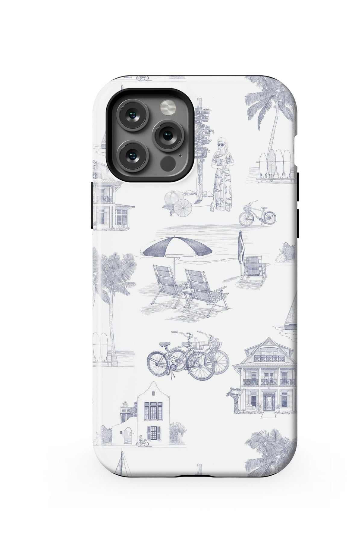 Florida Toile iPhone Case Phone Case Navy / iPhone 12 Pro / Tough Katie Kime