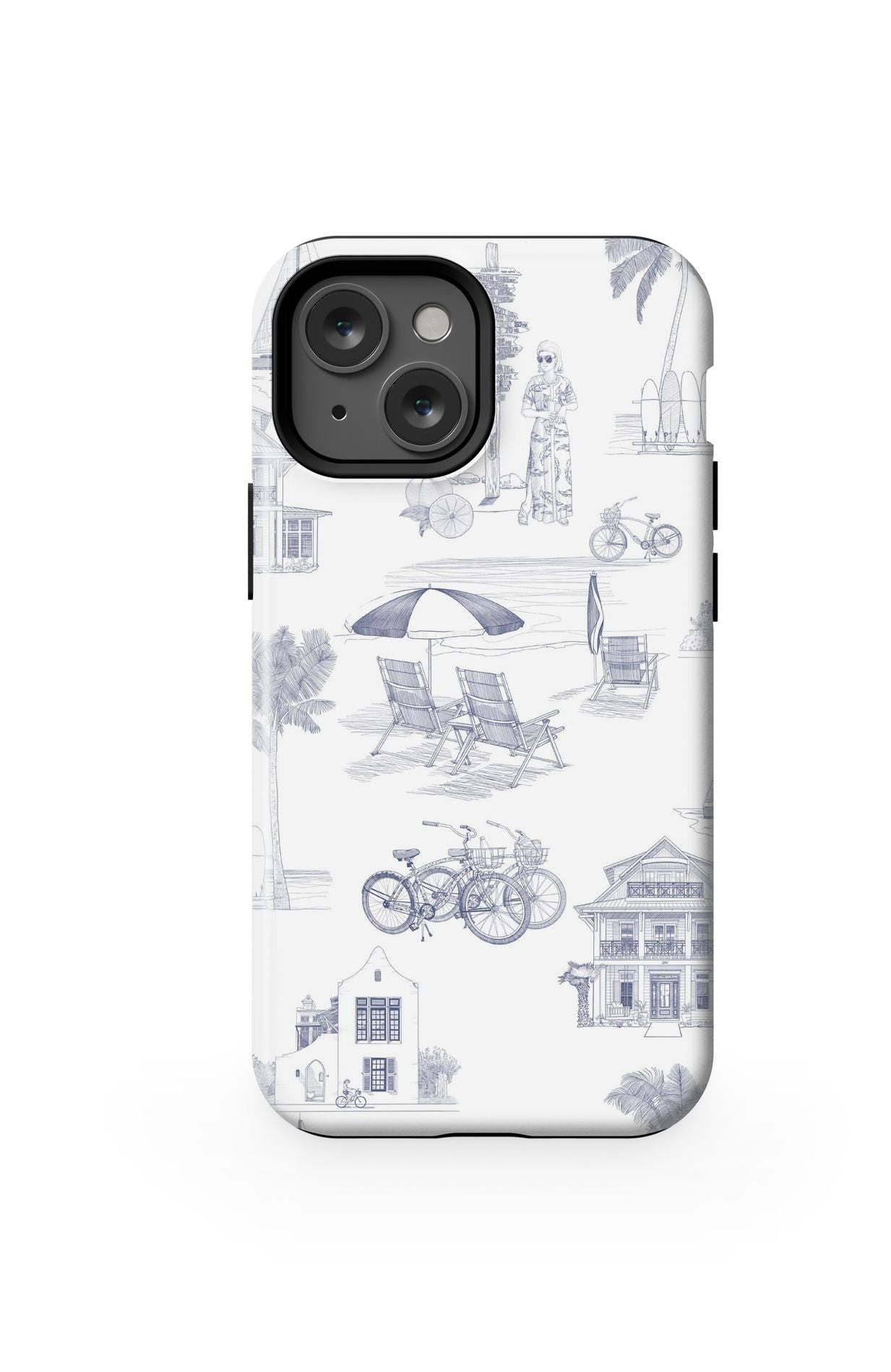 Florida Toile iPhone Case Phone Case Navy / iPhone 13 Mini / MagSafe Tough Katie Kime