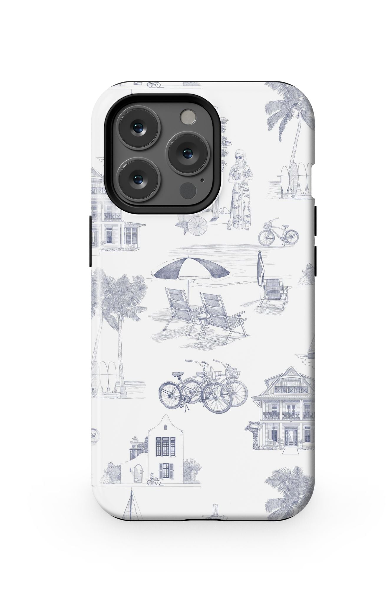 Florida Toile iPhone Case Phone Case Navy / iPhone 13 Pro / MagSafe Tough Katie Kime