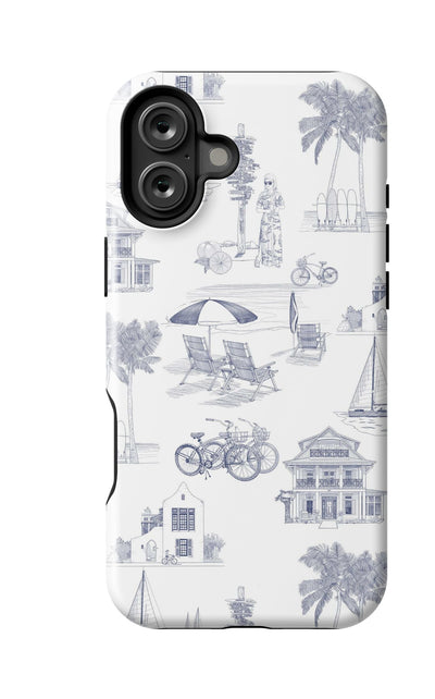 Florida Toile iPhone Case Phone Case Navy / iPhone 16 Plus / Tough Katie Kime