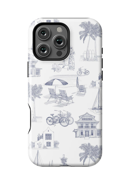 Florida Toile iPhone Case Phone Case Navy / iPhone 16 Pro Max / Tough Katie Kime