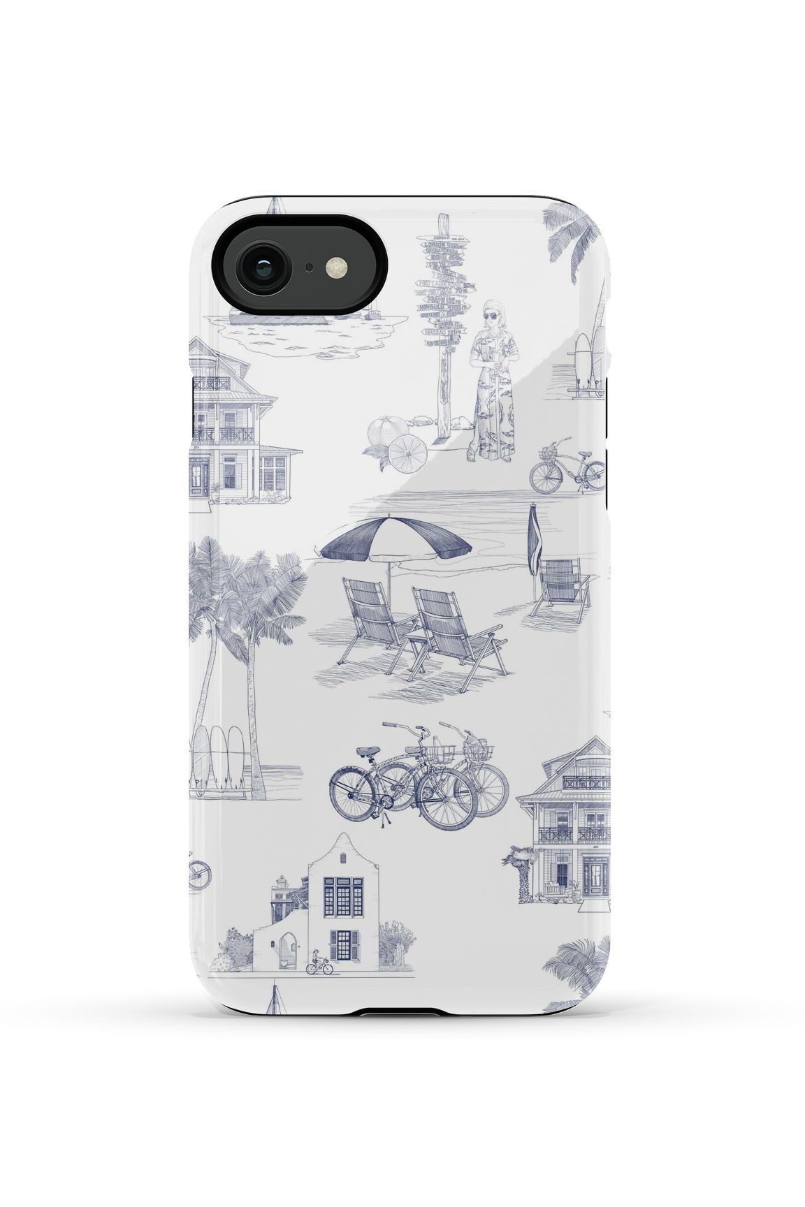 Florida Toile iPhone Case Phone Case Navy / iPhone SE (2022) / Tough Katie Kime