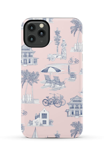 Florida Toile iPhone Case Phone Case Pink Navy / iPhone 11 Pro Max / Tough Katie Kime