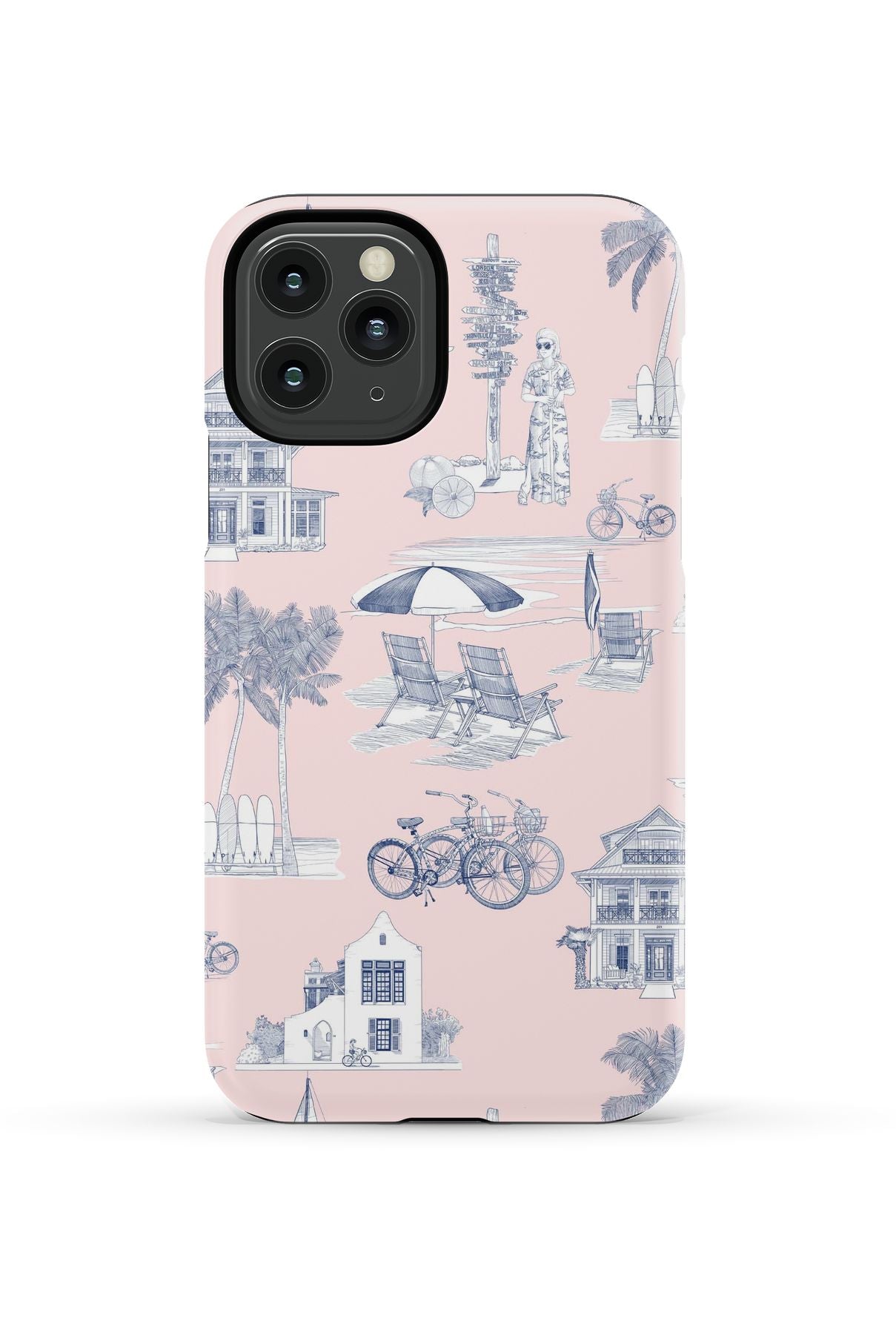 Florida Toile iPhone Case Phone Case Pink Navy / iPhone 11 Pro / Tough Katie Kime